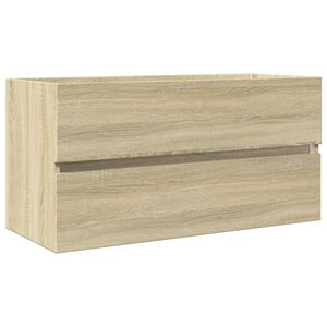 vidaXL Долен шкаф за мивка, дъб сонома, 90x38,5x45 см, инженерно дърво