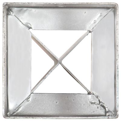 vidaXL Заземителни колове 2 бр сребро 12x12x89 см поцинкована стомана