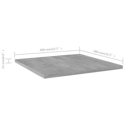vidaXL Рафтове за етажерка, 8 бр, бетонно сиви, 40x40x1,5 см, ПДЧ