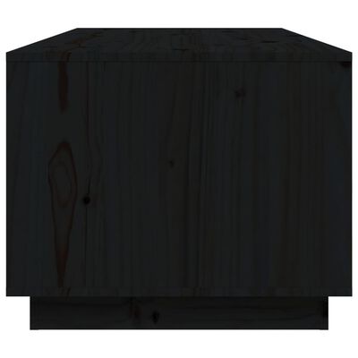 vidaXL Кафе маса, черен, 100x50x41 см, борово дърво масив