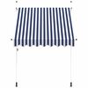 vidaXL Ръчно прибиращ се сенник, 200 см, синьо-бели ивици
