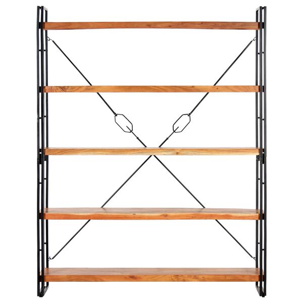 vidaXL Библиотека с 5 рафта, 140x30x180 см, акация масив