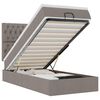 vidaXL Османска легло с матрак и LED, таупе, 90x190 см, плат