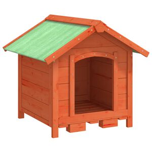 vidaXL Кучешка колиба, кафява, 65x65x61,5 см, бор масив