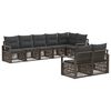 vidaXL Градински Софа Комплект 8 pcs Сиво полиратан
