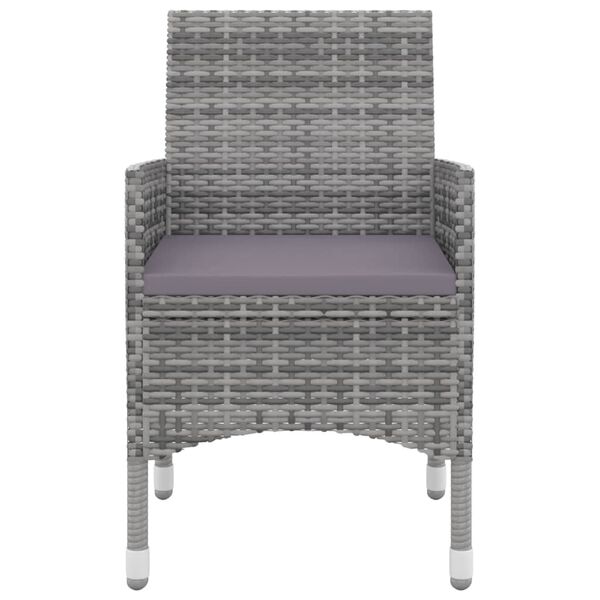 vidaXL Градински комплект с възглавници 5 части полиратан и стъкло