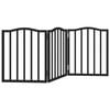 vidaXL Сгъваема преграда за кучета 3 панела черна 150 см топола