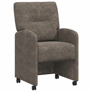 vidaXL Столове с Колела 2 бр. Изкуствен велур Тъмносив 57 x 67 x 95 см