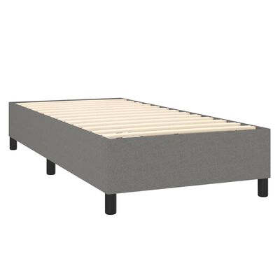 vidaXL Боксспринг легло с матрак, тъмносива, 80x200 см, плат