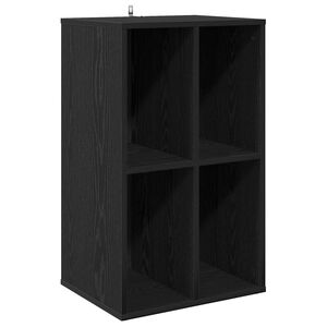 vidaXL Шкаф за грамофонни плочи Черен дъб 44,5 x 36,5 x 74,5 см