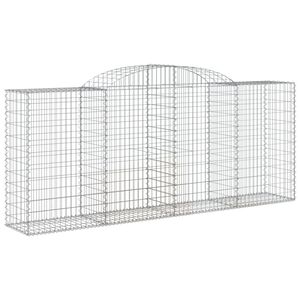 vidaXL Дъговидна габионна кошница 300x50x120/140 см поцинковано желязо