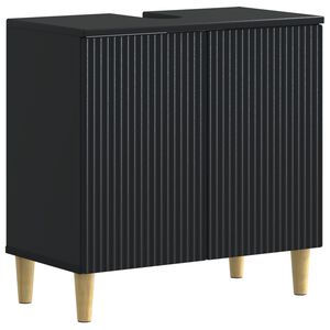 vidaXL Шкаф за мивка в баня ARNHEM Черно 59,5 x 31,5 x 59 см