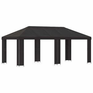 vidaXL Градинска беседка 6 x 3 m Антрацит Полиестер и стомана 190 gsm