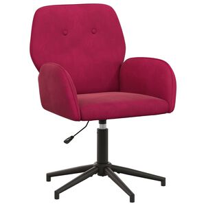 vidaXL Завъртащ се офис стол 54 x 55 x 90 см Виненочервен Кадифе
