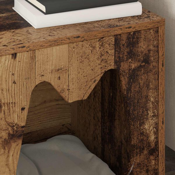 vidaXL Къща за котки Старо дърво 42,5 x 40 x 53,5 см Инженерно дърво