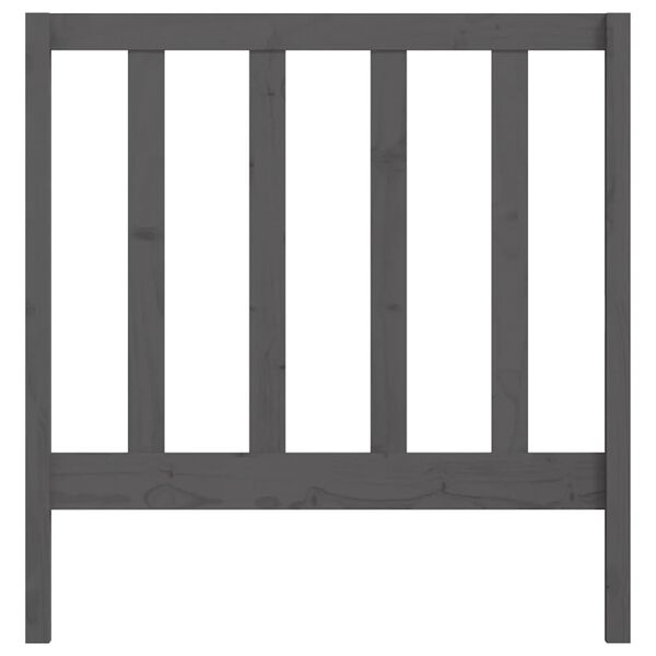 vidaXL Горна табла за легло, сива, 96x4x100 см, бор масив