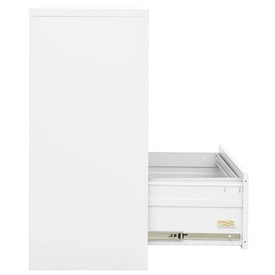 vidaXL Шкаф за папки, бял, 90x46x103 cм, стомана