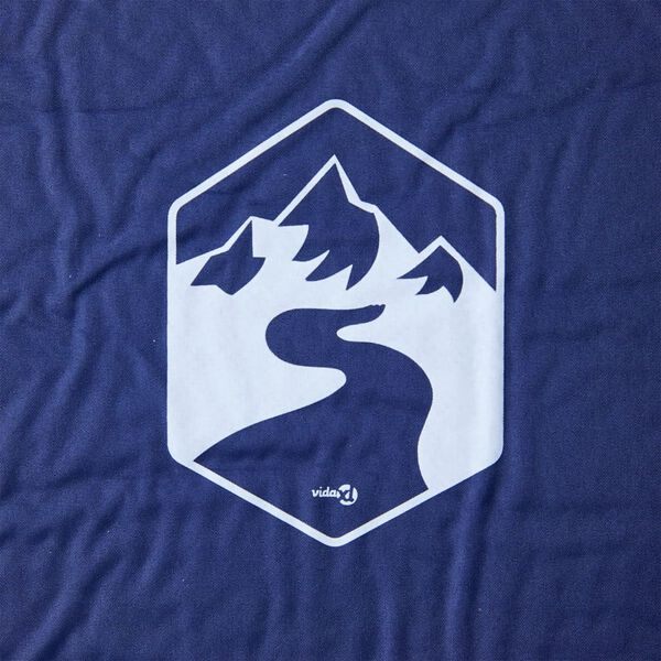 vidaXL Самонадуваем дюшек за къмпинг с възглавница за 1 човек тъмносин