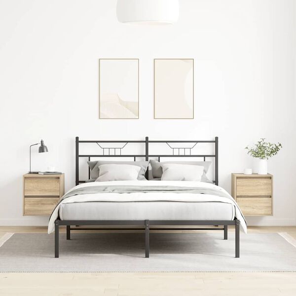 vidaXL Нощни шкафчета за стенен монтаж, 2 бр, сонома дъб, 38x34x40 см