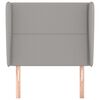 vidaXL Горна табла за легло с уши, светлосива, 93x23x118/128 см, плат