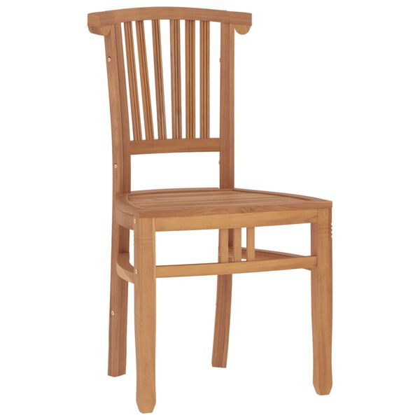 vidaXL Градински трапезен комплект, 5 части, тиково дърво масив