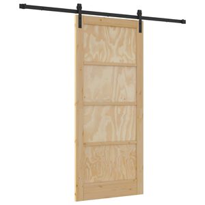 vidaXL Преплъзваща се врата Натурално 86 x 198,5 см