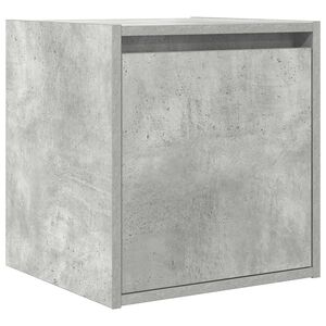 vidaXL Нощно шкафче за стенен монтаж, бетонно сиво, 38x34x40 см