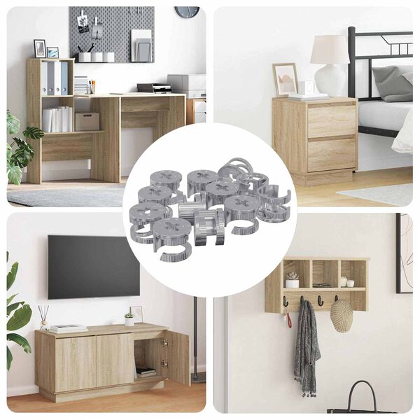 vidaXL Гайки с кам лока 12 pcs Сребрист 15 x 11,5 мм Метал