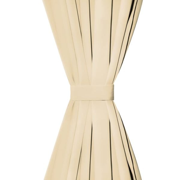 vidaXL Завеси от микросатен, 2 бр, с "уши", 140x225 см, бежови