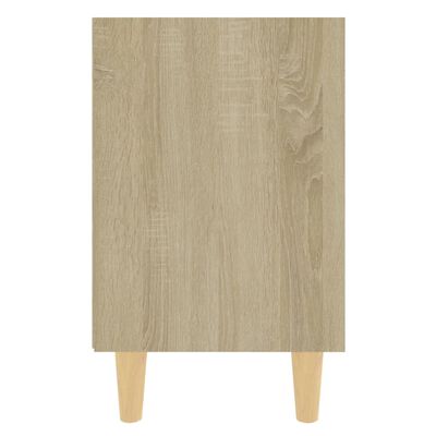vidaXL Нощни шкафчета с крака дървен масив 2 бр дъб сонома 40x30x50 см