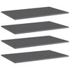 vidaXL Рафтове за етажерка, 4 бр, сив гланц, 80x50x1,5 см, ПДЧ