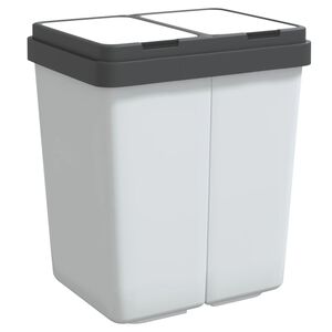 vidaXL Двоен кош бял 2x25 л