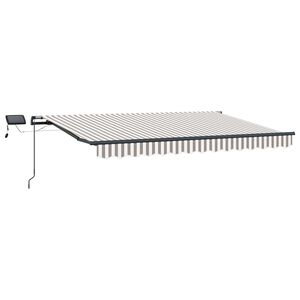 vidaXL Прибираща се тента Светлосив и бял 300 x 250 cm