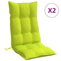 vidaXL Възглавници за столове с облегалка 2 бр яркозелени Оксфорд плат