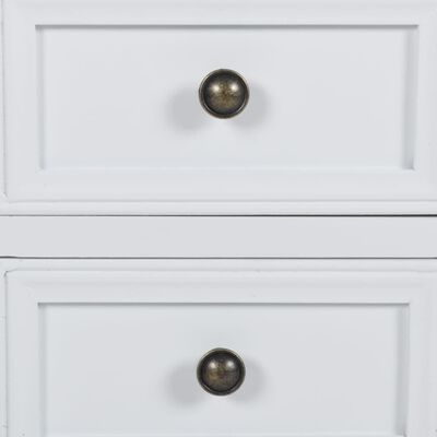 vidaXL Нощно шкафче с 2 чекмеджета, МДФ бяло