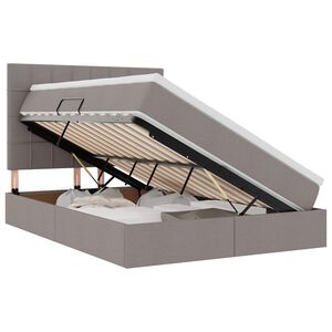 vidaXL Легло с място за съхранение и LED Таупе 140 x 190 cm Полиестер