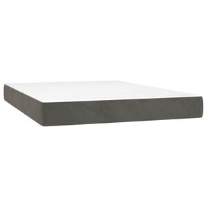 vidaXL Матрак за легло с покет пружини средна твърдост тъмносив 140x200x20 см кадифе