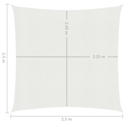 vidaXL Платно-сенник, 160 г/м², бяло, 2,5x2,5 м, HDPE