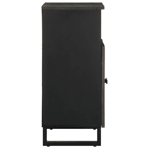 vidaXL Бюфет черен 60x33x75 cm Масивна дървесина Манго