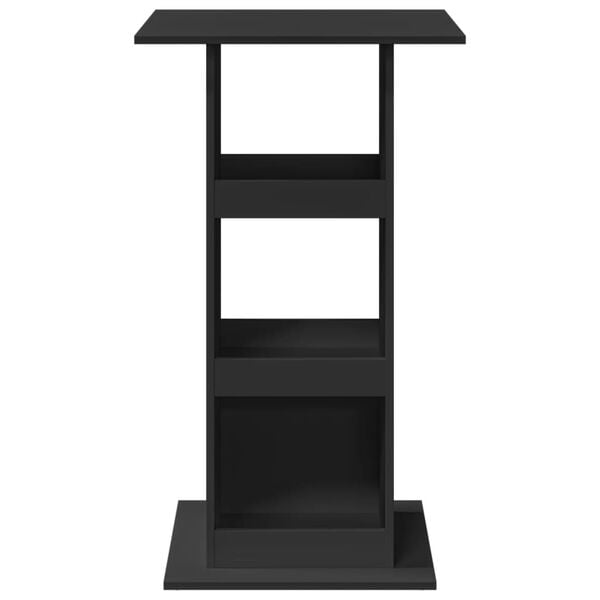 vidaXL Бар маса с рафт, черна, 60x60x102 см, инженерно дърво