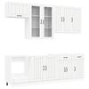 vidaXL Кухненски единица LUCCA 8 pcs Бяло Инженерна дървесина