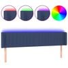 vidaXL LED горна табла за легло, синя, 183x16x78/88 см, плат
