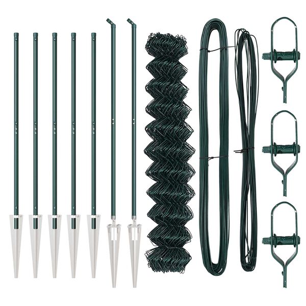 vidaXL Стълб за ограда. Зелен 10 x 1 м (мрежа 60 x 60 мм)