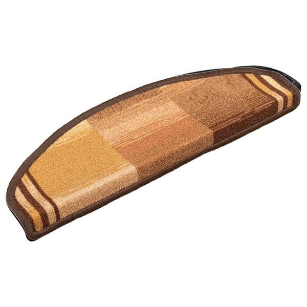 vidaXL Самозалепващи стелки за стъпала, 15 бр, кафяви, 65x21x4 см