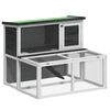 vidaXL Клетка за зайци сива 102x90x84,5 см борово дърво масив