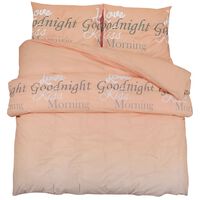 vidaXL Комплект спално бельо, розово, 140x200 см, памук