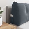 vidaXL Възглавница за гръб Тъмен сив 140 x 24 x 50 см Кадифе