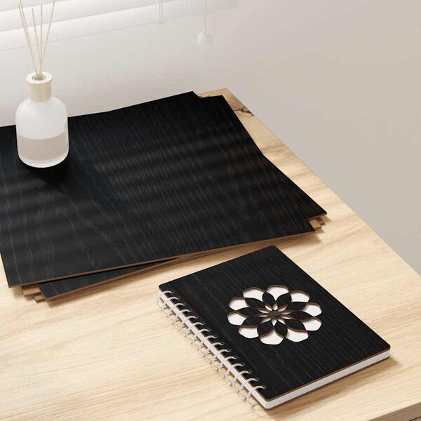 vidaXL Декор панели 12 pcs Черен дъб 30 x 30 x 0.3 см Инженерно дърво