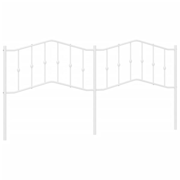 vidaXL Метална табла за глава, бяла, 200 см