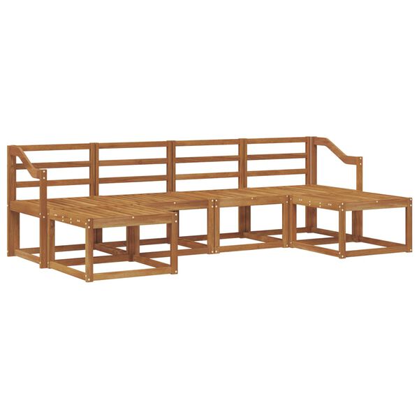 vidaXL Комплект дивани за открито 6 pcs Естествен Инженерно дърво